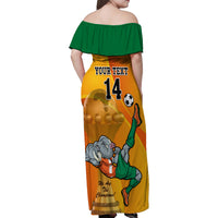 Custom Ivory Coast Football Family Matching Off Shoulder Maxi Dress and Hawaiian Shirt 2024 Mascot With Champions Trophy - Wonder Print Shop
