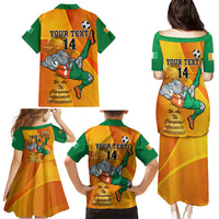 Custom Ivory Coast Football Family Matching Puletasi and Hawaiian Shirt 2024 Mascot With Champions Trophy - Wonder Print Shop