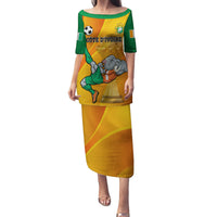 Custom Ivory Coast Football Family Matching Puletasi and Hawaiian Shirt 2024 Mascot With Champions Trophy - Wonder Print Shop