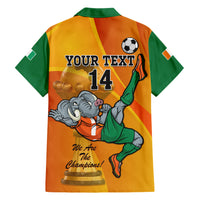 Custom Ivory Coast Football Family Matching Short Sleeve Bodycon Dress and Hawaiian Shirt 2024 Mascot With Champions Trophy - Wonder Print Shop