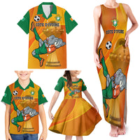 Custom Ivory Coast Football Family Matching Tank Maxi Dress and Hawaiian Shirt 2024 Mascot With Champions Trophy - Wonder Print Shop