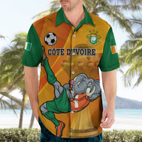 Custom Ivory Coast Football Hawaiian Shirt 2024 Mascot With Champions Trophy - Wonder Print Shop