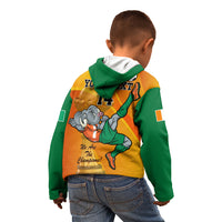 Custom Ivory Coast Football Kid Hoodie 2024 Mascot With Champions Trophy - Wonder Print Shop