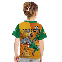 Custom Ivory Coast Football Kid T Shirt 2024 Mascot With Champions Trophy - Wonder Print Shop