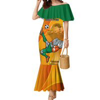 Custom Ivory Coast Football Mermaid Dress 2024 Mascot With Champions Trophy - Wonder Print Shop