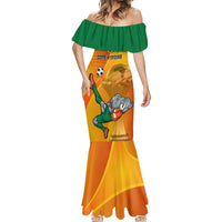 Custom Ivory Coast Football Mermaid Dress 2024 Mascot With Champions Trophy - Wonder Print Shop