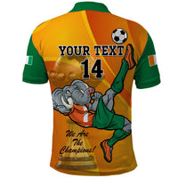 Custom Ivory Coast Football Polo Shirt 2024 Mascot With Champions Trophy - Wonder Print Shop