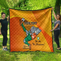 Custom Ivory Coast Football Quilt 2024 Mascot With Champions Trophy - Wonder Print Shop