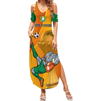 Custom Ivory Coast Football Summer Maxi Dress 2024 Mascot With Champions Trophy - Wonder Print Shop