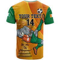 Custom Ivory Coast Football T Shirt 2024 Mascot With Champions Trophy - Wonder Print Shop