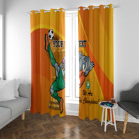 Custom Ivory Coast Football Window Curtain 2024 Mascot With Champions Trophy - Wonder Print Shop