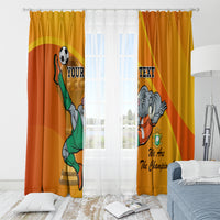 Custom Ivory Coast Football Window Curtain 2024 Mascot With Champions Trophy - Wonder Print Shop