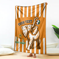 Custom Ivory Coast Football Blanket Les Elephants 3rd Champions Proud