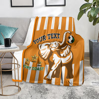 Custom Ivory Coast Football Blanket Les Elephants 3rd Champions Proud
