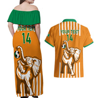 Custom Ivory Coast Football Couples Matching Off Shoulder Maxi Dress and Hawaiian Shirt Les Elephants 3rd Champions Proud - Wonder Print Shop
