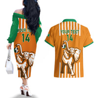 Custom Ivory Coast Football Couples Matching Off The Shoulder Long Sleeve Dress and Hawaiian Shirt Les Elephants 3rd Champions Proud - Wonder Print Shop