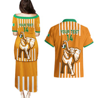 Custom Ivory Coast Football Couples Matching Puletasi and Hawaiian Shirt Les Elephants 3rd Champions Proud - Wonder Print Shop