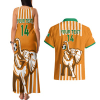 Custom Ivory Coast Football Couples Matching Tank Maxi Dress and Hawaiian Shirt Les Elephants 3rd Champions Proud - Wonder Print Shop