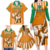 Custom Ivory Coast Football Family Matching Long Sleeve Bodycon Dress and Hawaiian Shirt Les Elephants 3rd Champions Proud - Wonder Print Shop