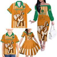 Custom Ivory Coast Football Family Matching Off Shoulder Long Sleeve Dress and Hawaiian Shirt Les Elephants 3rd Champions Proud - Wonder Print Shop