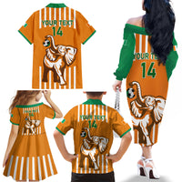 Custom Ivory Coast Football Family Matching Off Shoulder Long Sleeve Dress and Hawaiian Shirt Les Elephants 3rd Champions Proud - Wonder Print Shop
