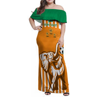 Custom Ivory Coast Football Family Matching Off Shoulder Maxi Dress and Hawaiian Shirt Les Elephants 3rd Champions Proud - Wonder Print Shop