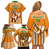 Custom Ivory Coast Football Family Matching Off Shoulder Short Dress and Hawaiian Shirt Les Elephants 3rd Champions Proud - Wonder Print Shop