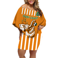 Custom Ivory Coast Football Family Matching Off Shoulder Short Dress and Hawaiian Shirt Les Elephants 3rd Champions Proud - Wonder Print Shop