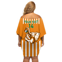 Custom Ivory Coast Football Family Matching Off Shoulder Short Dress and Hawaiian Shirt Les Elephants 3rd Champions Proud - Wonder Print Shop