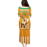 Custom Ivory Coast Football Family Matching Puletasi and Hawaiian Shirt Les Elephants 3rd Champions Proud - Wonder Print Shop