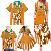 Custom Ivory Coast Football Family Matching Summer Maxi Dress and Hawaiian Shirt Les Elephants 3rd Champions Proud - Wonder Print Shop