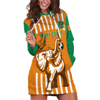 Custom Ivory Coast Football Hoodie Dress Les Elephants 3rd Champions Proud - Wonder Print Shop