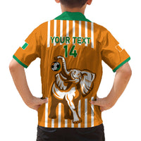 Custom Ivory Coast Football Kid Hawaiian Shirt Les Elephants 3rd Champions Proud - Wonder Print Shop