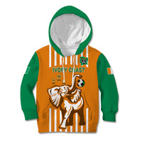 Custom Ivory Coast Football Kid Hoodie Les Elephants 3rd Champions Proud - Wonder Print Shop