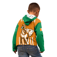 Custom Ivory Coast Football Kid Hoodie Les Elephants 3rd Champions Proud - Wonder Print Shop