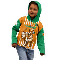 Custom Ivory Coast Football Kid Hoodie Les Elephants 3rd Champions Proud - Wonder Print Shop