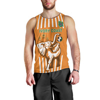 Custom Ivory Coast Football Men Tank Top Les Elephants 3rd Champions Proud - Wonder Print Shop