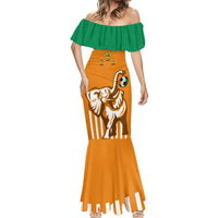 Custom Ivory Coast Football Mermaid Dress Les Elephants 3rd Champions Proud - Wonder Print Shop