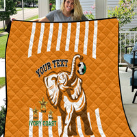 Custom Ivory Coast Football Quilt Les Elephants 3rd Champions Proud - Wonder Print Shop