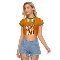 Custom Ivory Coast Football Raglan Cropped T Shirt Les Elephants 3rd Champions Proud - Wonder Print Shop