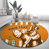 Custom Ivory Coast Football Round Carpet Les Elephants 3rd Champions Proud