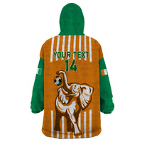 Custom Ivory Coast Football Wearable Blanket Hoodie Les Elephants 3rd Champions Proud - Wonder Print Shop