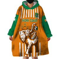 Custom Ivory Coast Football Wearable Blanket Hoodie Les Elephants 3rd Champions Proud - Wonder Print Shop