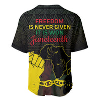 Juneteenth Freedom Day Baseball Jersey 1865 Black Independence African Pattern - Wonder Print Shop