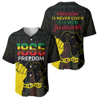 Juneteenth Freedom Day Baseball Jersey 1865 Black Independence African Pattern - Wonder Print Shop