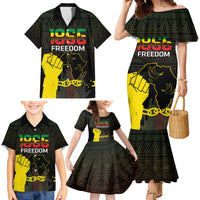 Juneteenth Freedom Day Family Matching Mermaid Dress and Hawaiian Shirt 1865 Black Independence African Pattern - Wonder Print Shop