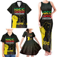 Juneteenth Freedom Day Family Matching Tank Maxi Dress and Hawaiian Shirt 1865 Black Independence African Pattern - Wonder Print Shop