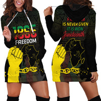 Juneteenth Freedom Day Hoodie Dress 1865 Black Independence African Pattern - Wonder Print Shop