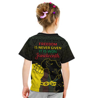 Juneteenth Freedom Day Kid T Shirt 1865 Black Independence African Pattern - Wonder Print Shop