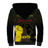 Juneteenth Freedom Day Sherpa Hoodie 1865 Black Independence African Pattern - Wonder Print Shop